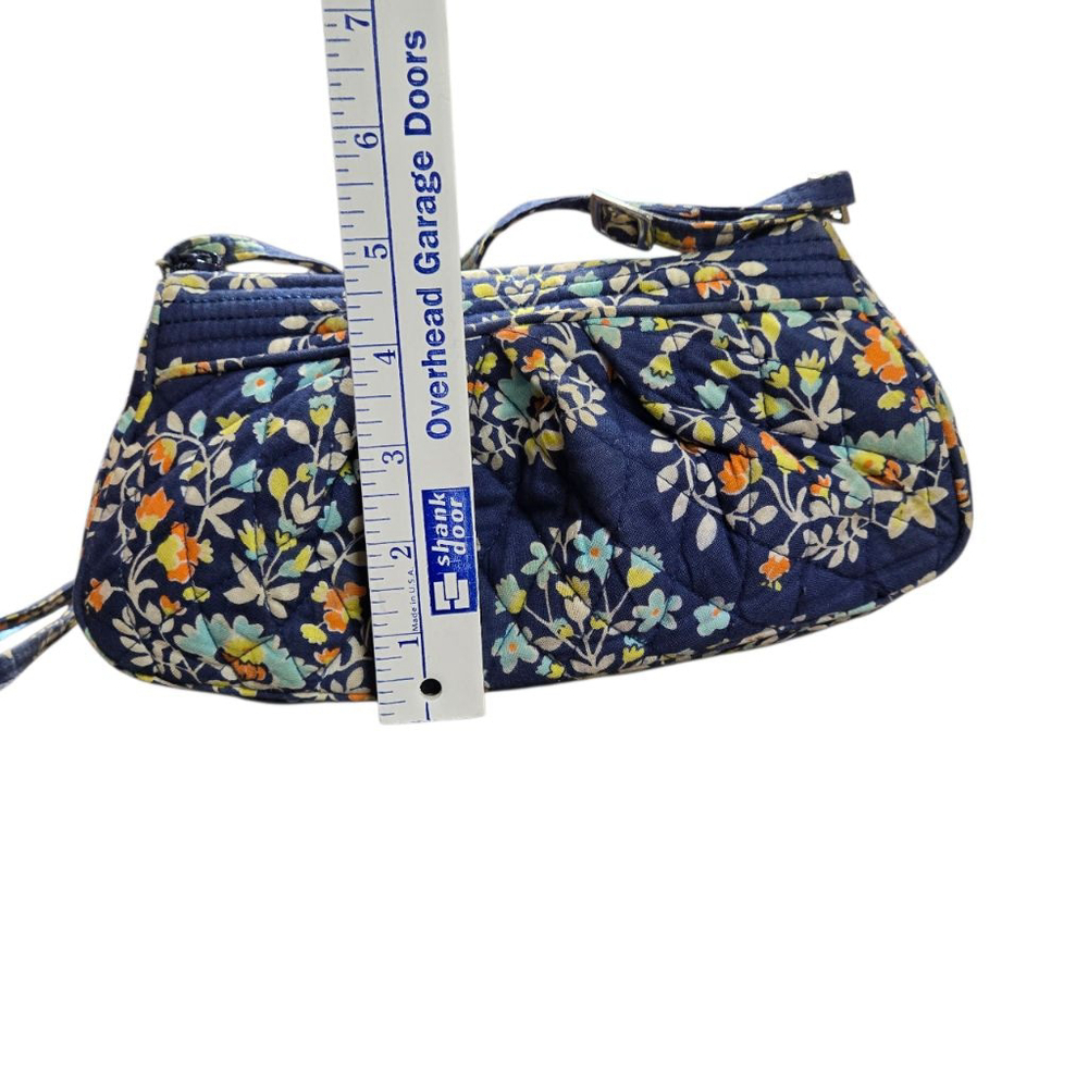 Vintage Vera Bradley Mini Crossbody Bag Blue Multicolor Floral Quilted Purse - Picture 8 of 9